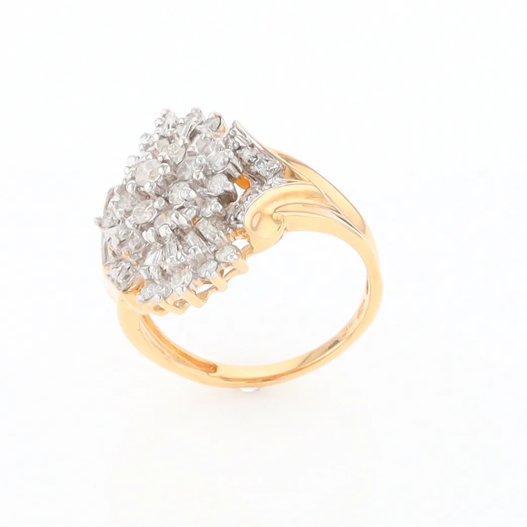10K Gold Diamond Cluster Cocktail Ring
