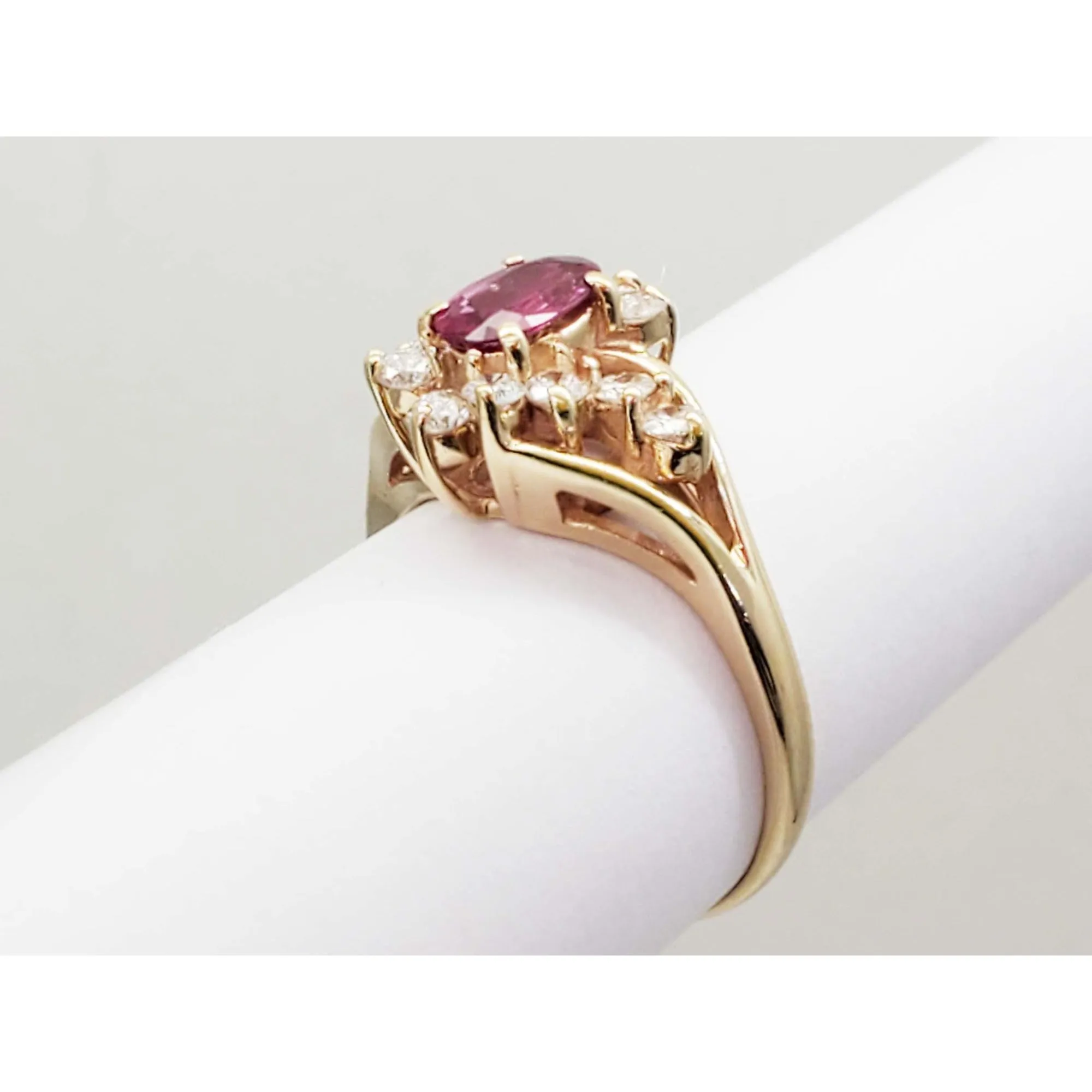 1.24 ctw Natural Ruby & Diamond Cocktail Filigree Ring 14k Gold Size 8.75