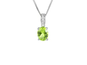 Amore Argento Silver Peridot & CZ Necklace