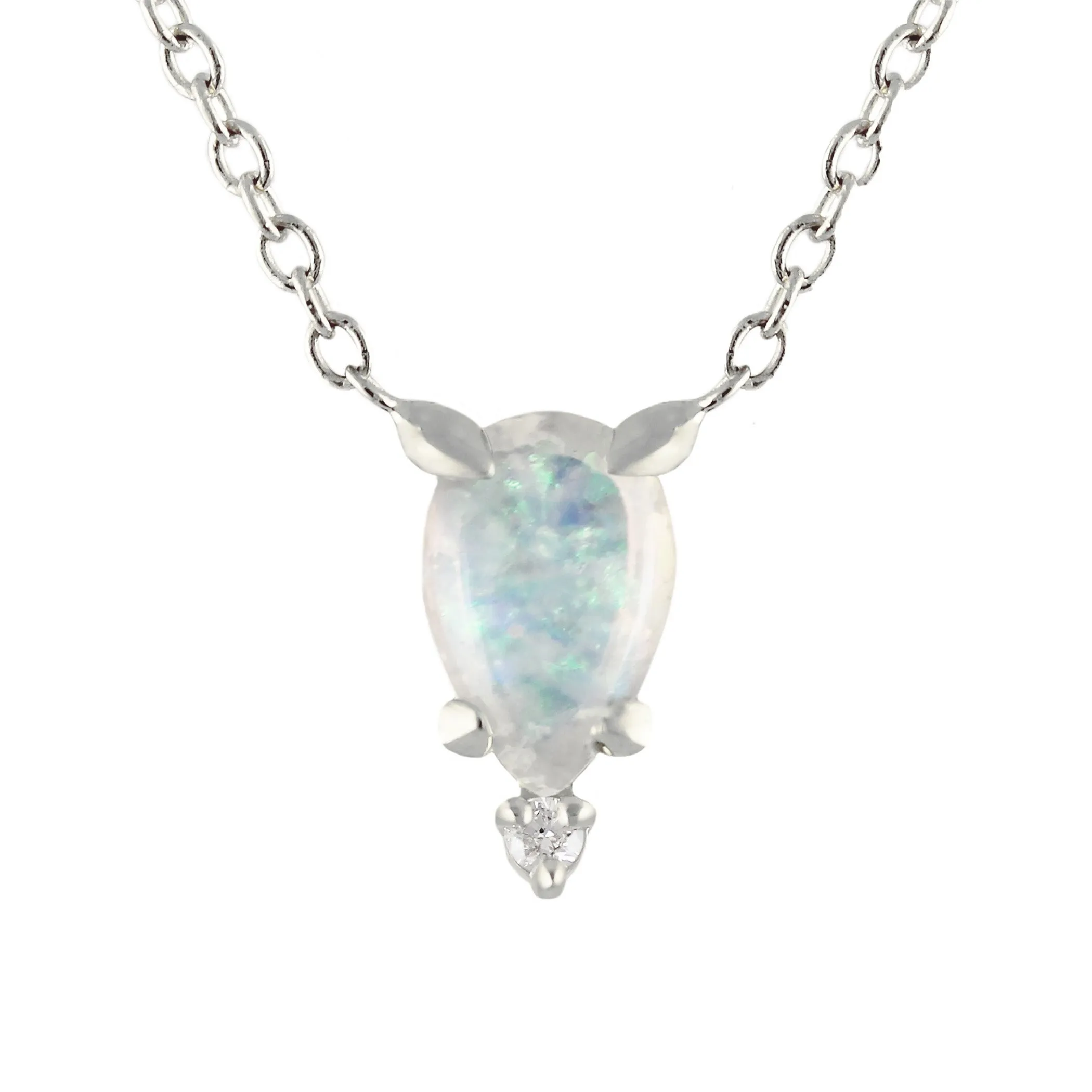 AVA OPAL SILVER NECKLACE