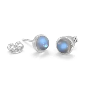 Banyan Round Moonstone Stud Earrings