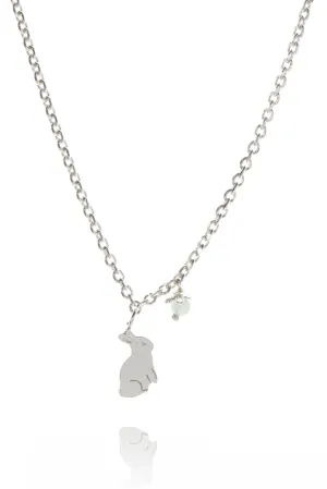Bunny Rabbit and Flower Pendant