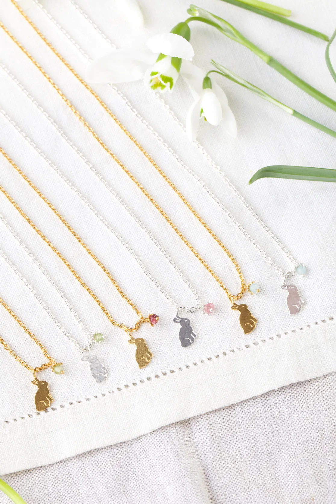 Bunny Rabbit and Flower Pendant