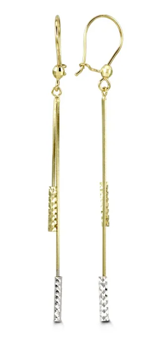 Chandelier Two Tone Gold Drop Earrings