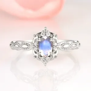Claire Moonstone Ring- Sterling Silver