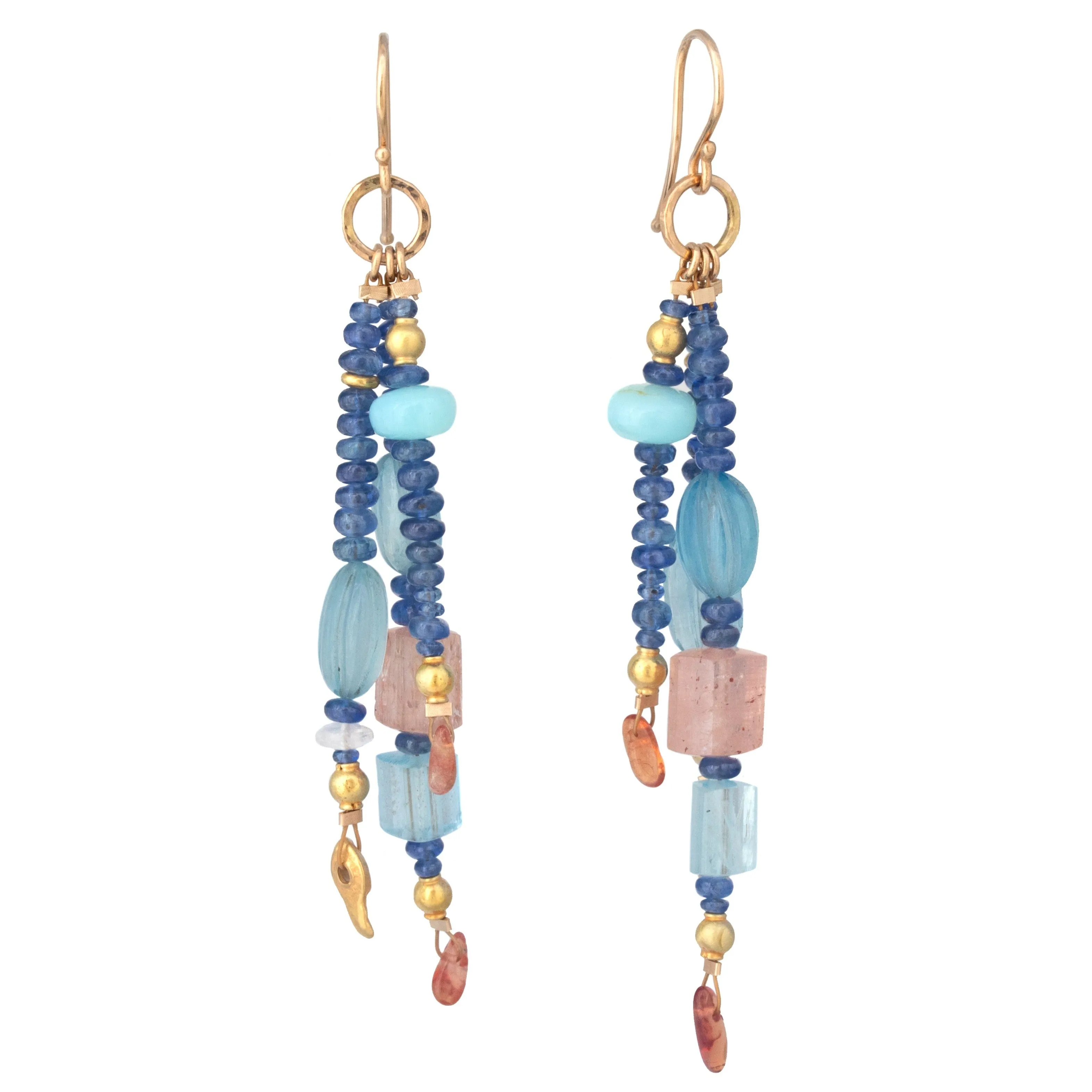 Colorful Triple Drop Gemstone Earrings