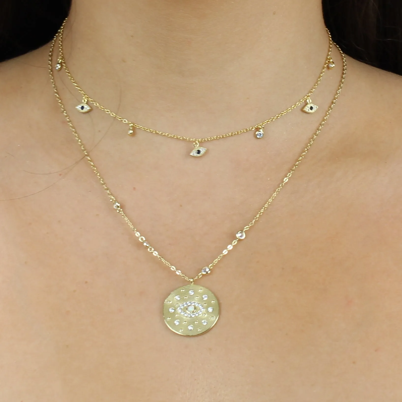CONSTELLATION EYE MEDALLION NECKLACE