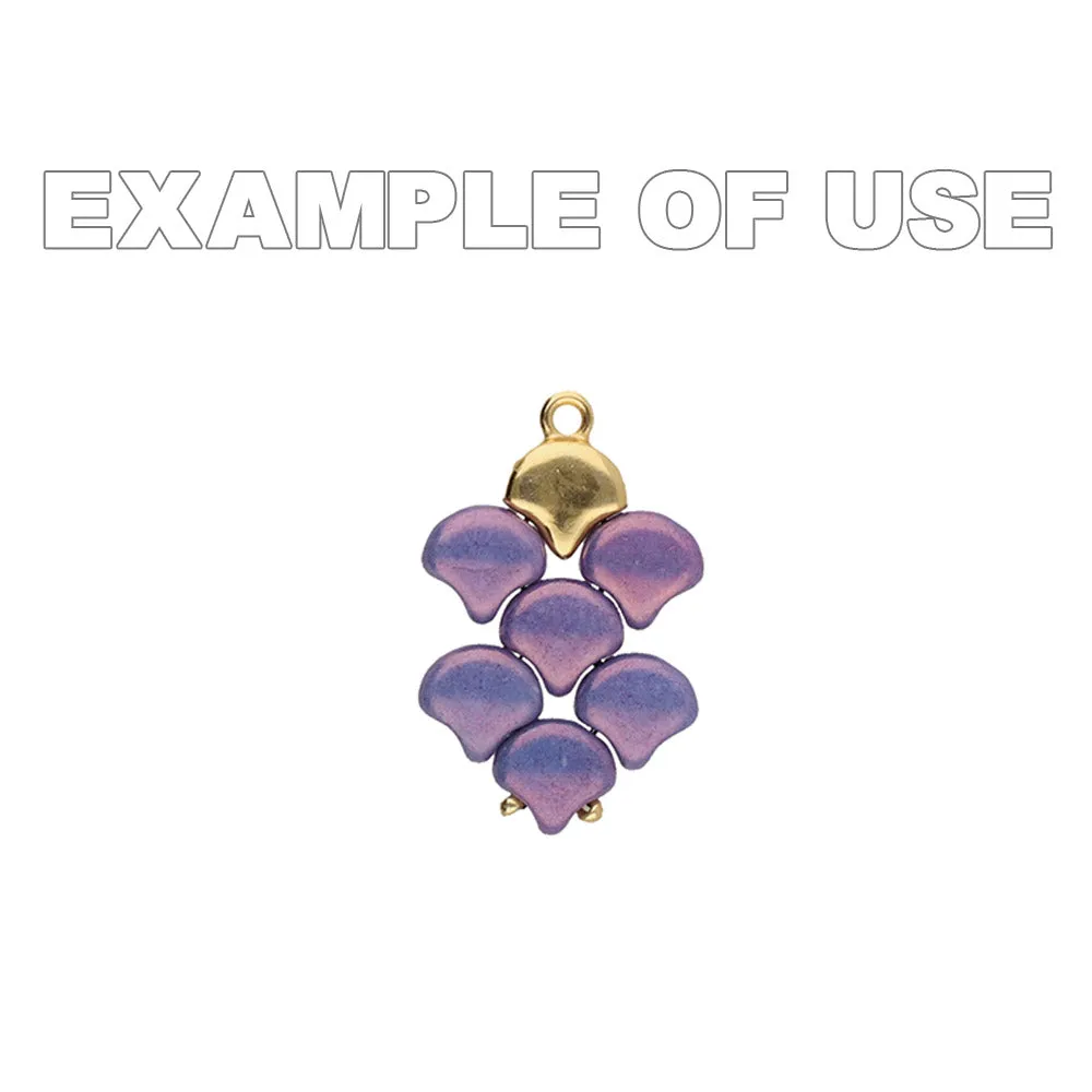 Cymbal Bead Endings for Ginko Beads, Kastro, 10x7mm, 24k Gold Plated (2 Pieces)
