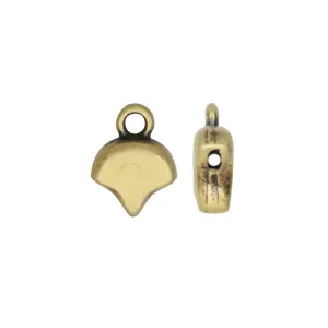 Cymbal Bead Endings for Ginko Beads, Kastro, 10x7mm, Antiqued Brass Plated (2 Pieces)