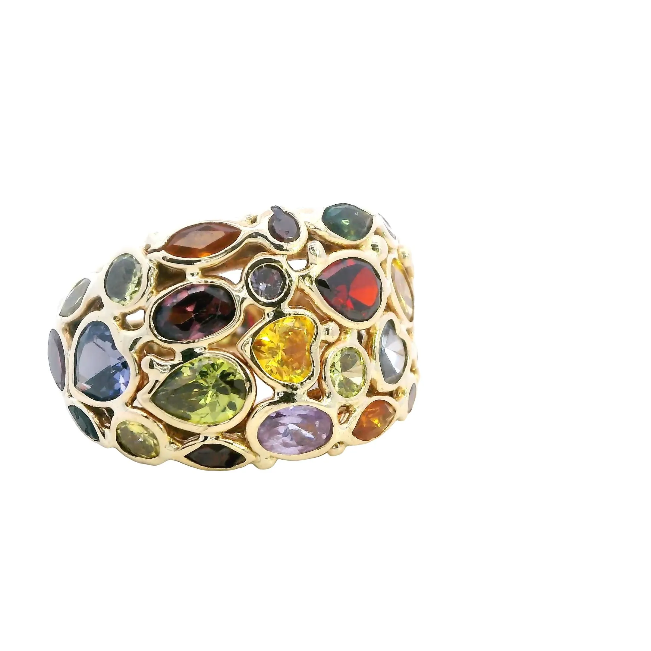 Dazzling 14ct Yellow Gold Ring - A Symphony of Colours