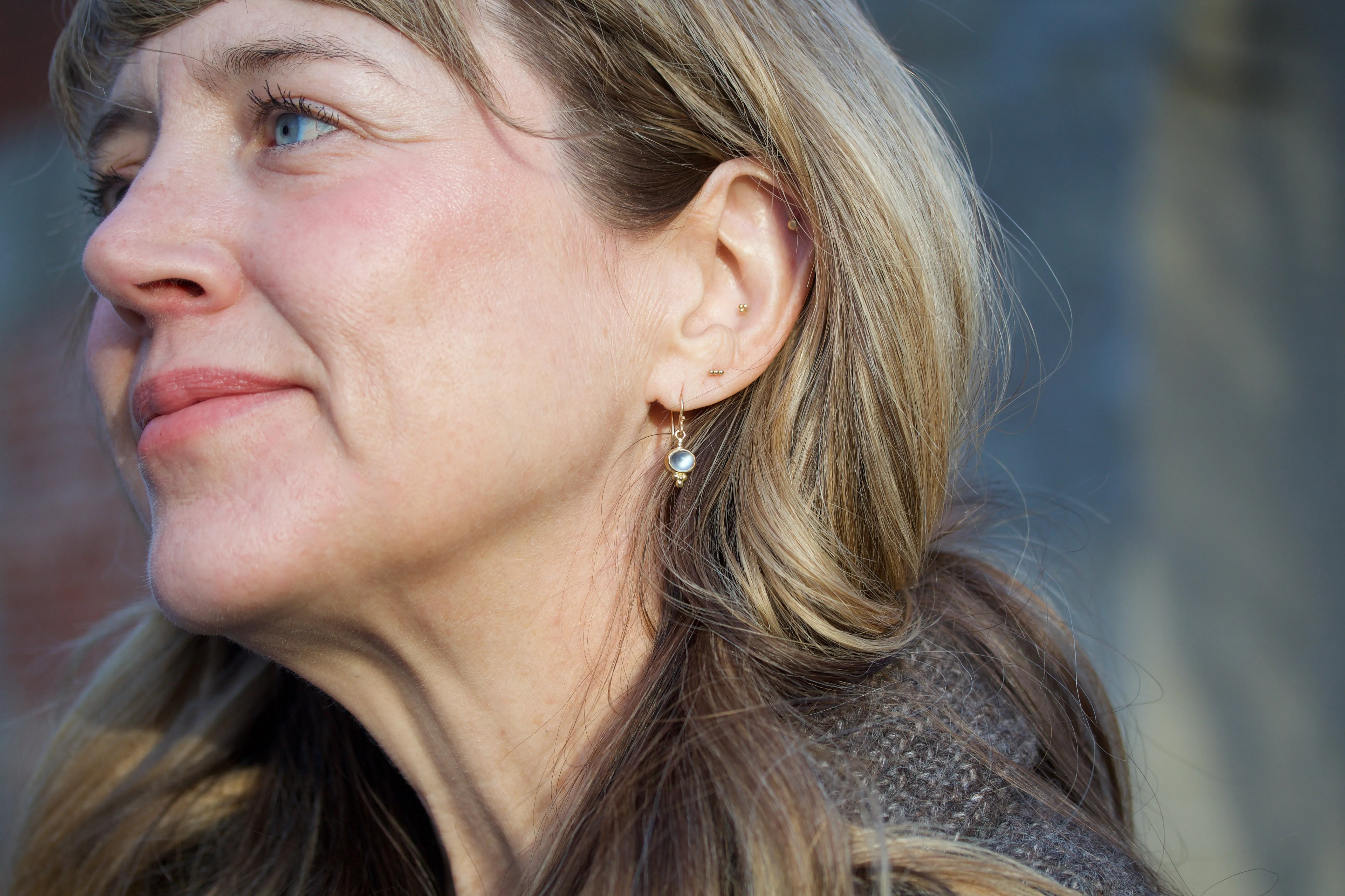 Delicate Dangle Moonstone Earrings