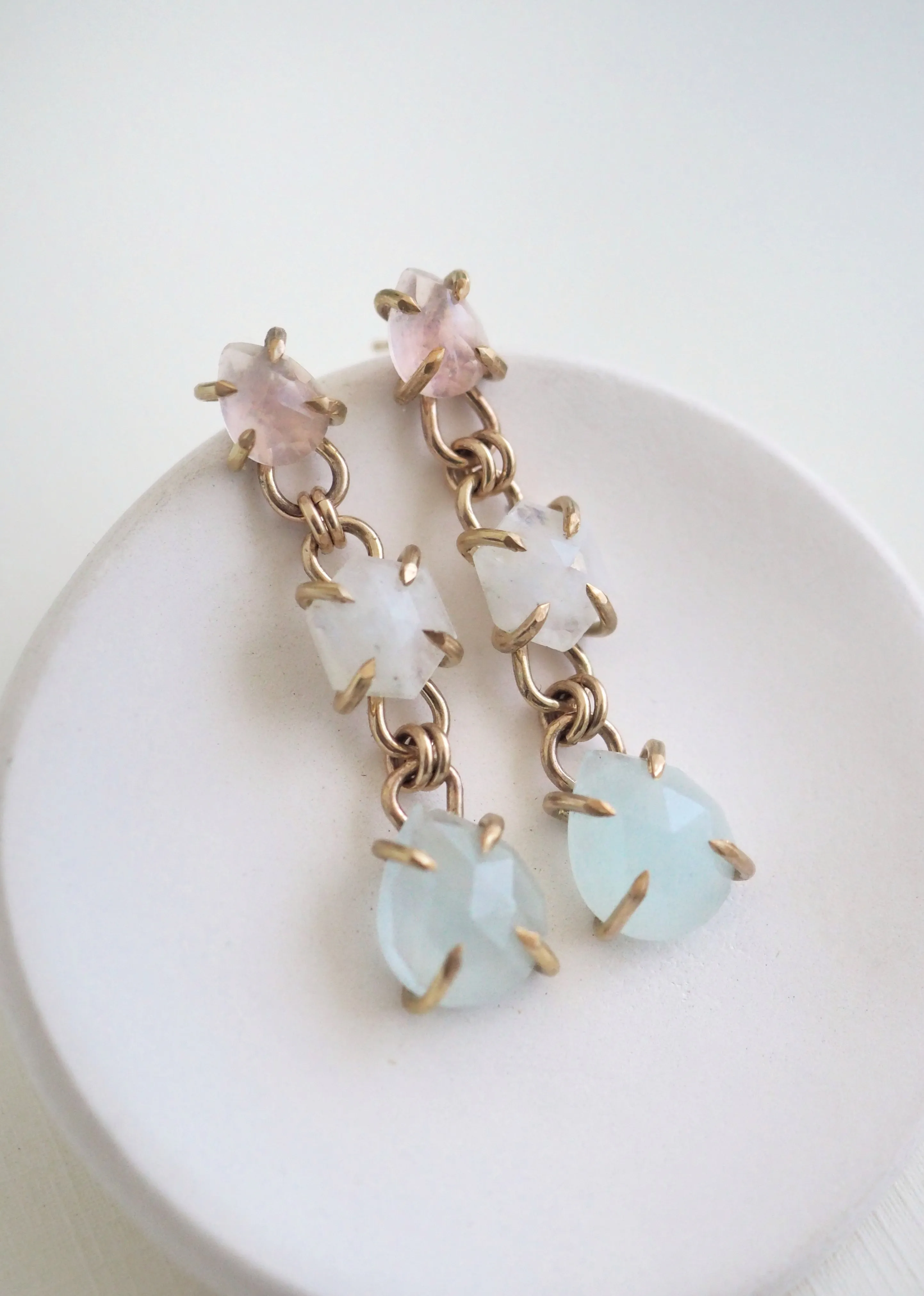 Dewdrop Statement Stud Earrings - Gold Filled