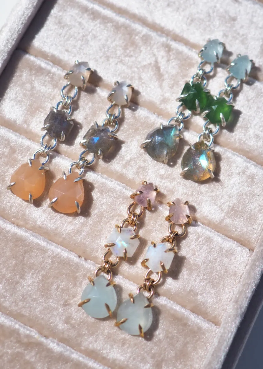 Dewdrop Statement Stud Earrings - Gold Filled