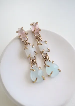 Dewdrop Statement Stud Earrings - Gold Filled
