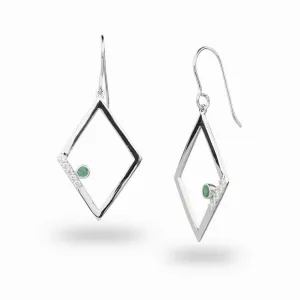 Diamante: Emerald & Diamond Drop Earrings