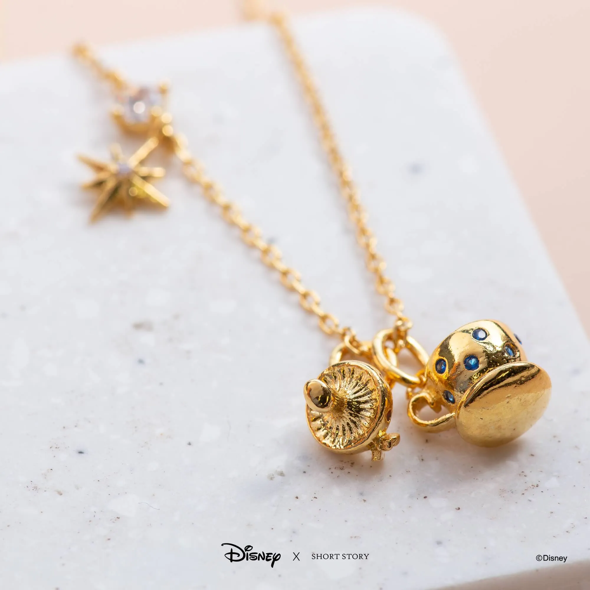 Disney Necklace Charm Diamante Mushroom
