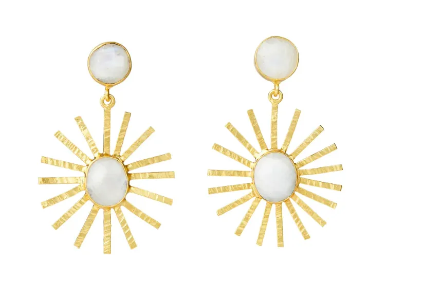 Elyssa Bass Sunburst Statement Earrings