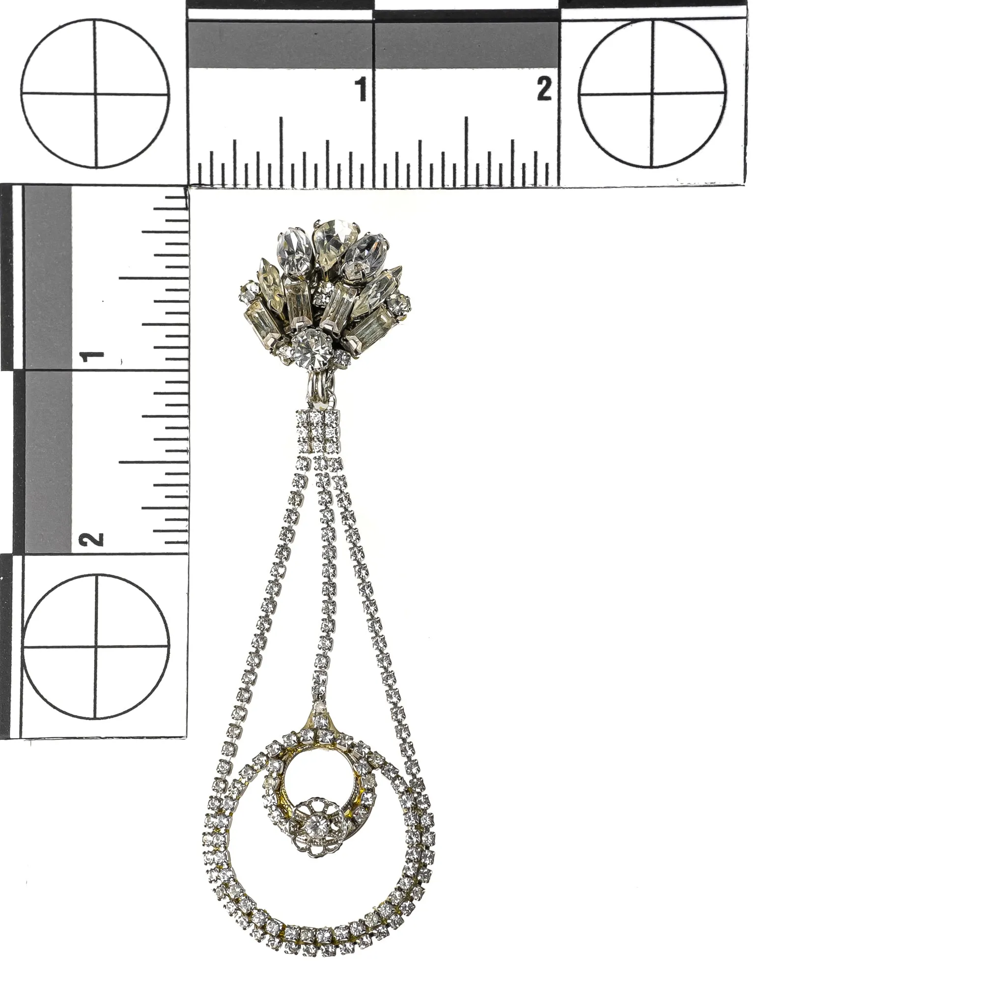 ERICKSON BEAMON Silver Tone Crystal Chandelier Ring Drops