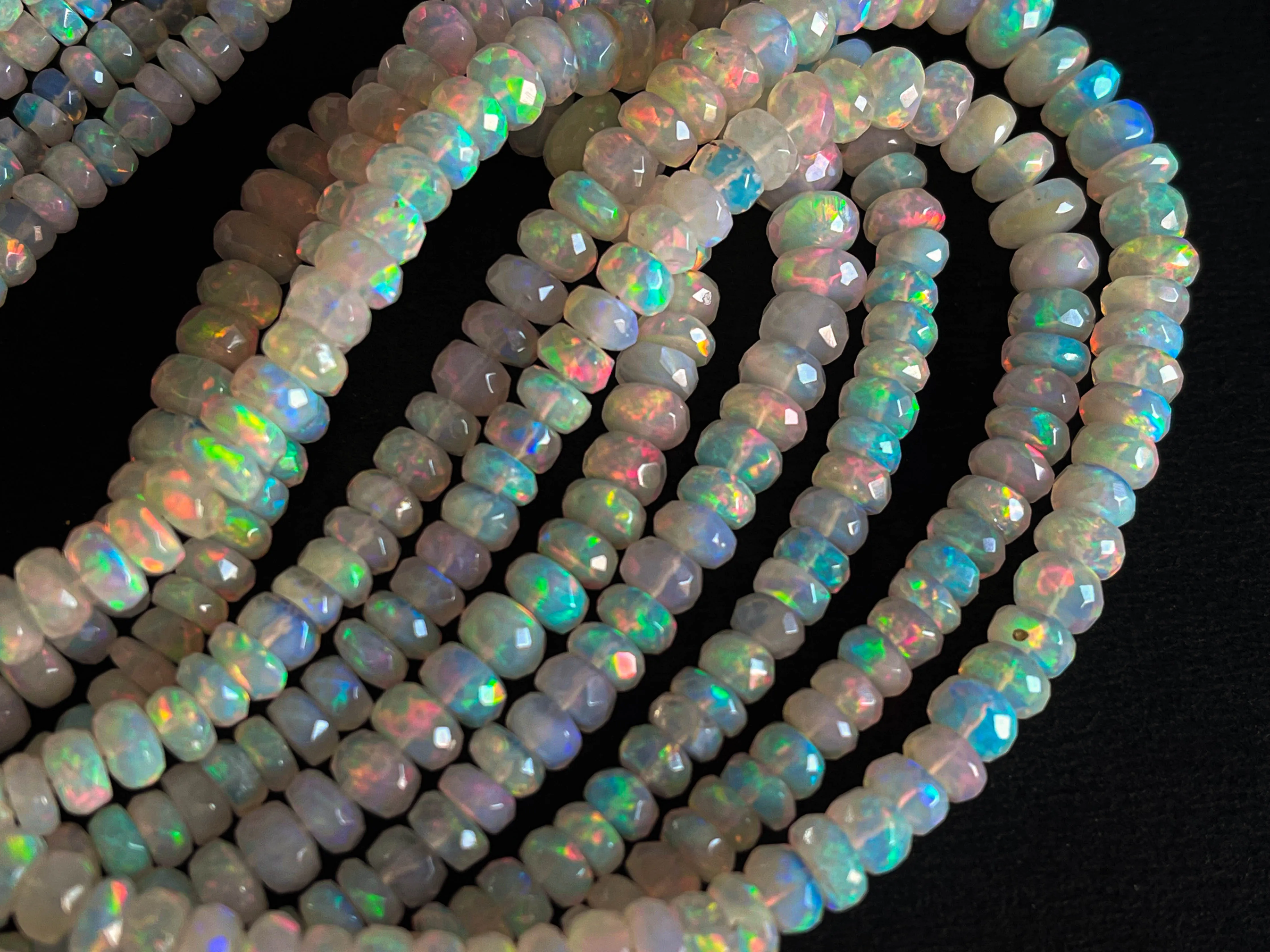 Ethiopian Opal Faceted rondelle beads