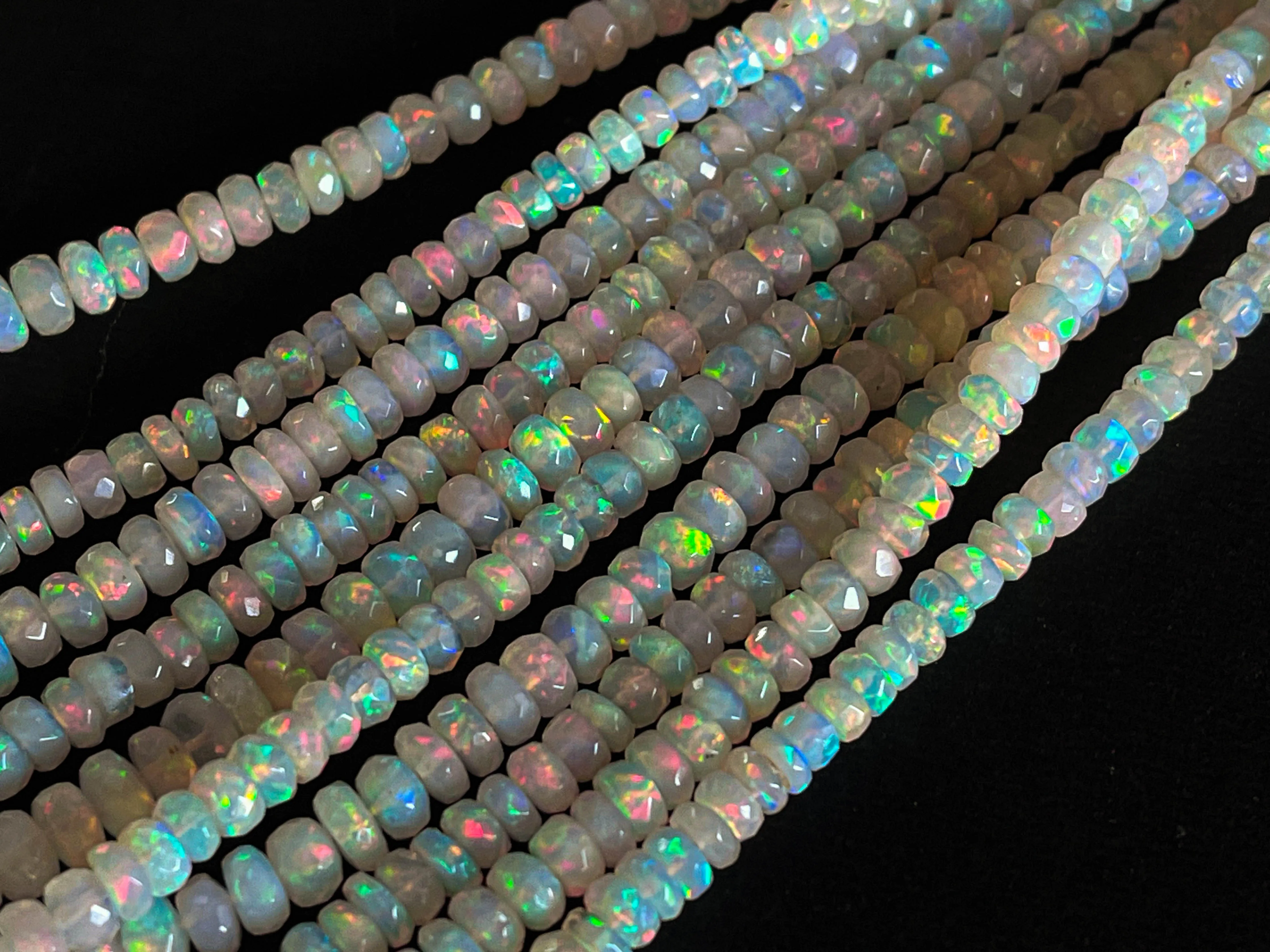 Ethiopian Opal Faceted rondelle beads