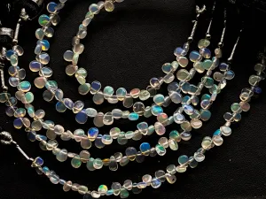 Ethiopian Opal Pear Shape Briolette - 5 Strings bunch