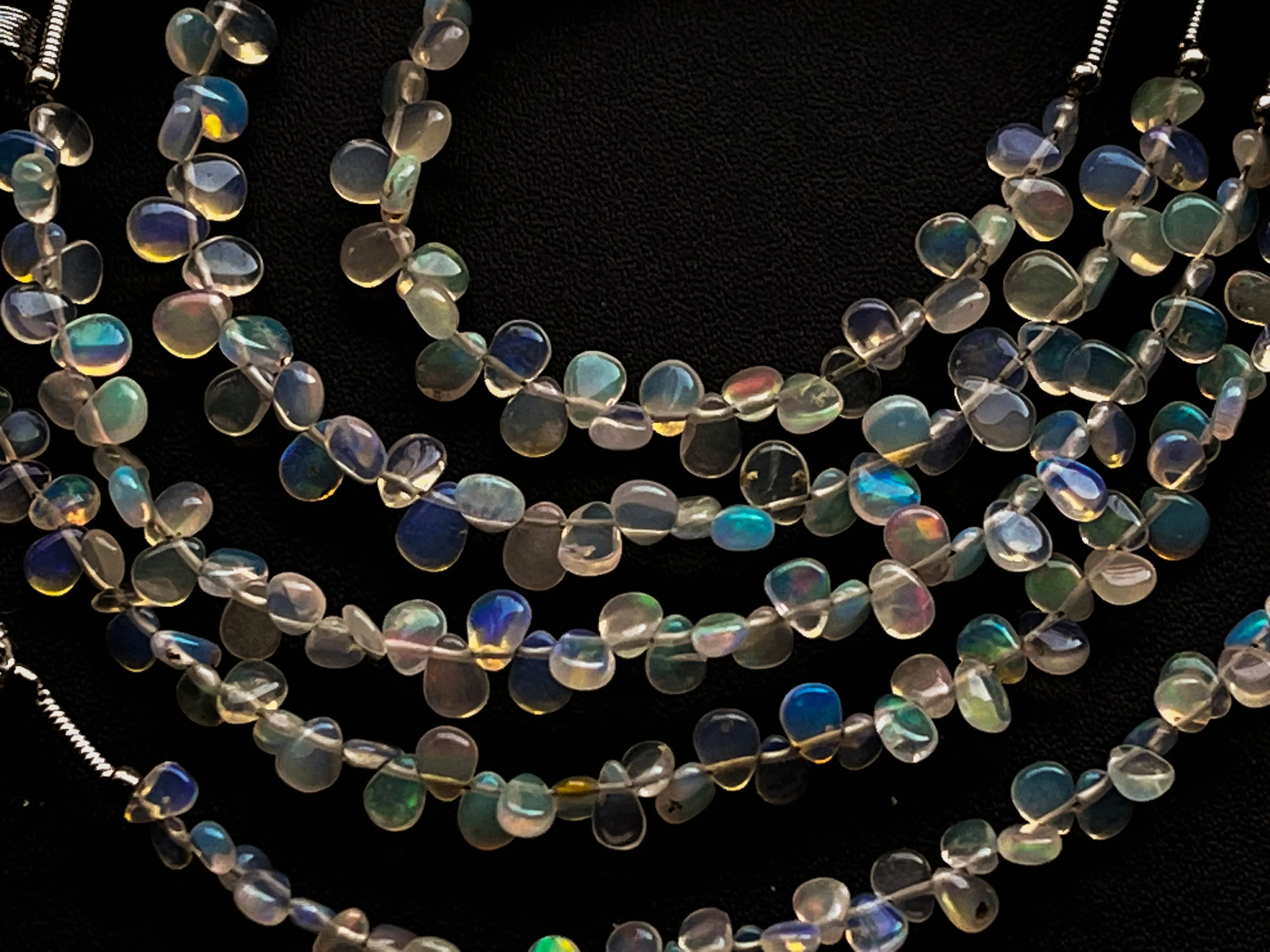 Ethiopian Opal Pear Shape Briolette - 5 Strings bunch