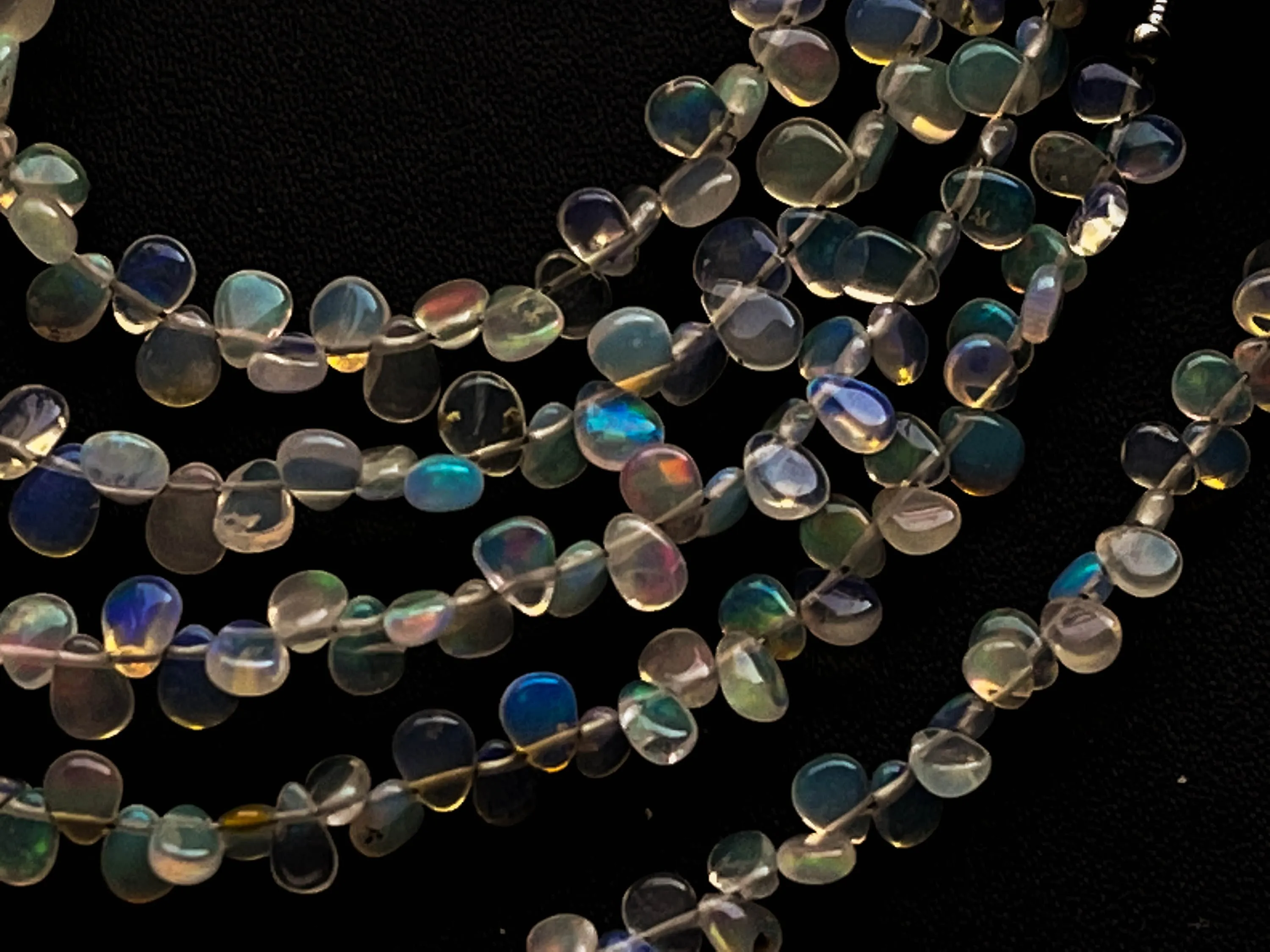 Ethiopian Opal Pear Shape Briolette - 5 Strings bunch