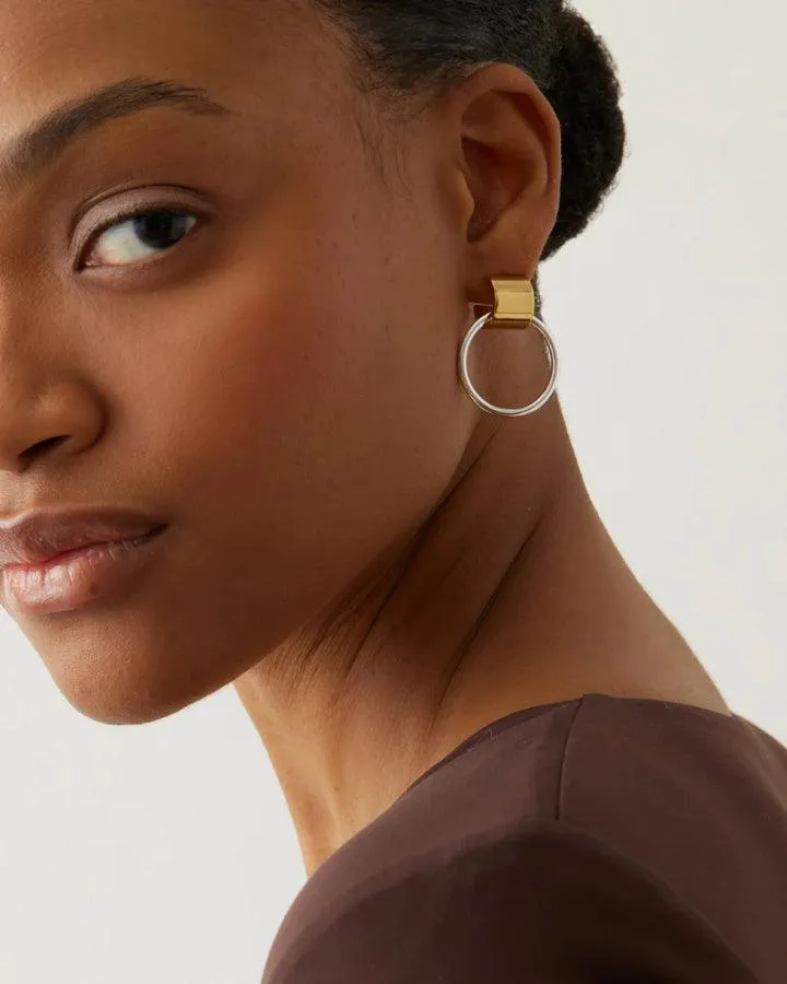 Faye Knockers Two-Tone Earrings