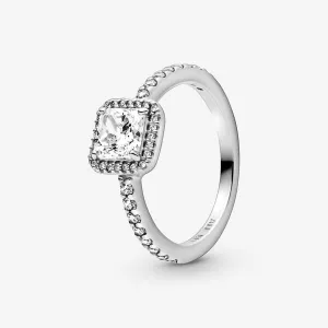 FINAL SALE-Pandora Square Sparkle Halo Ring