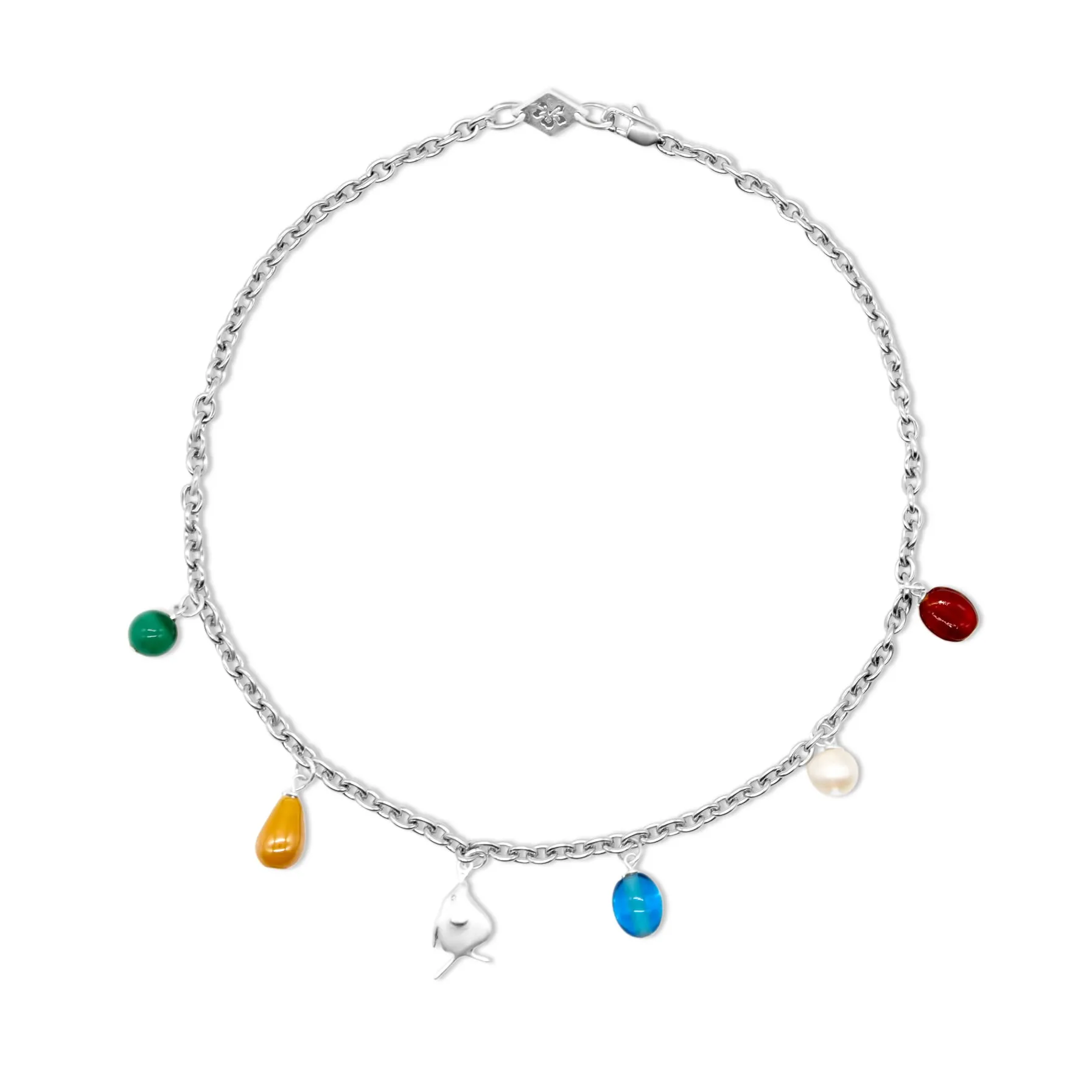 Fiona Charm Necklace- Silver
