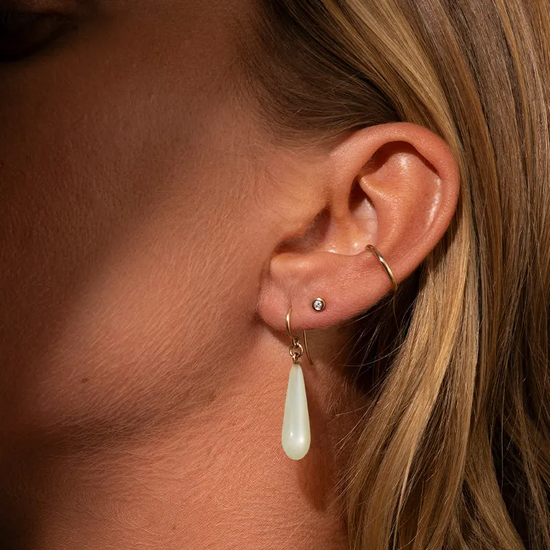 Freya Earring, Moonstone, 9kt Yellow Gold