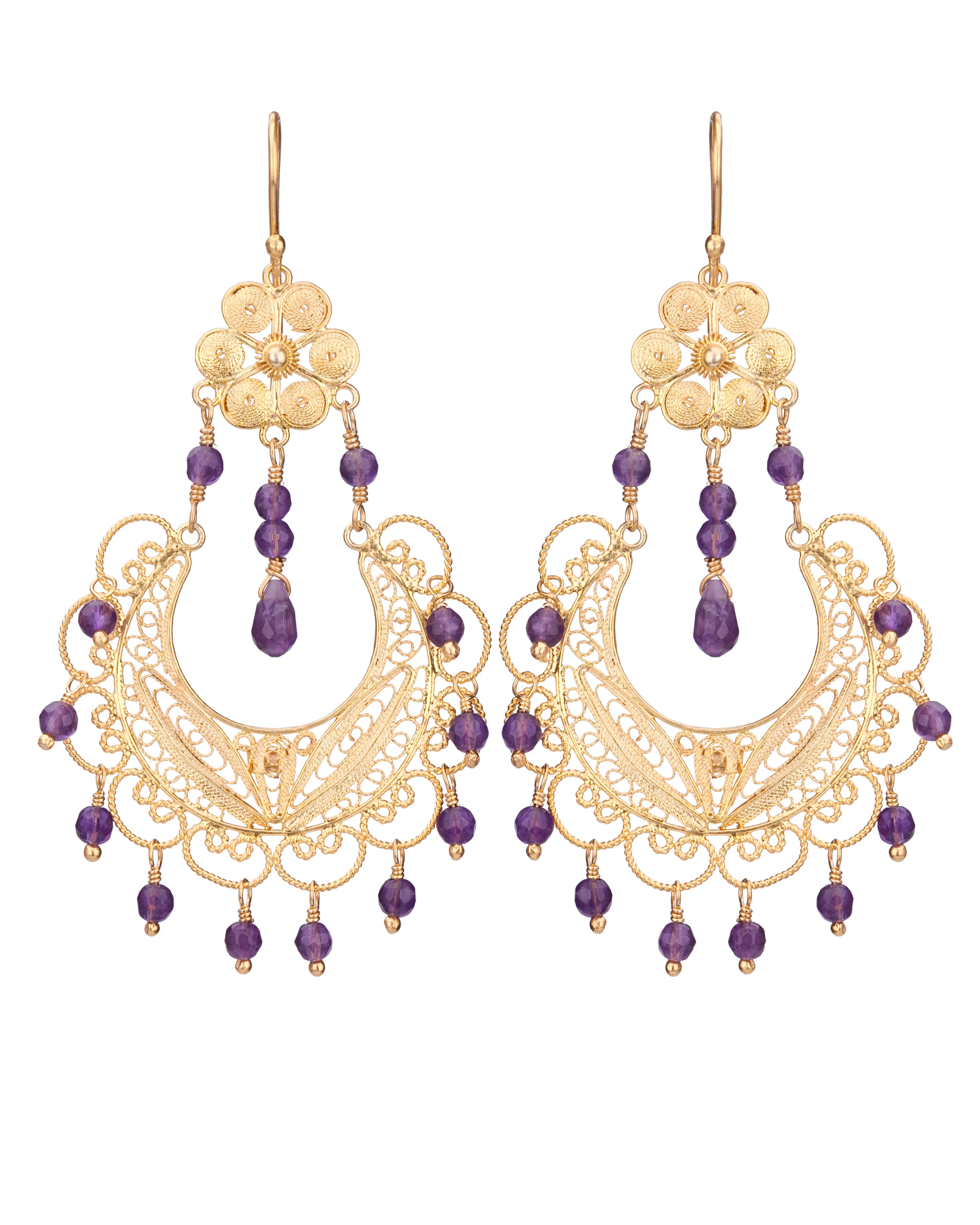 Frida chandelier earrings -  Amethyst ✿