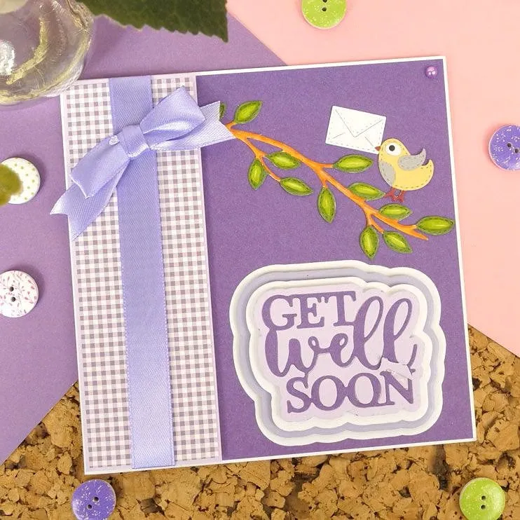 Hunkydory Moonstone Dies - Radiant Sentiments - Thinking of You & Get Well Soon