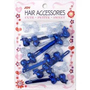 Joy Ribbon Barrette II 12ct Assorted Blue