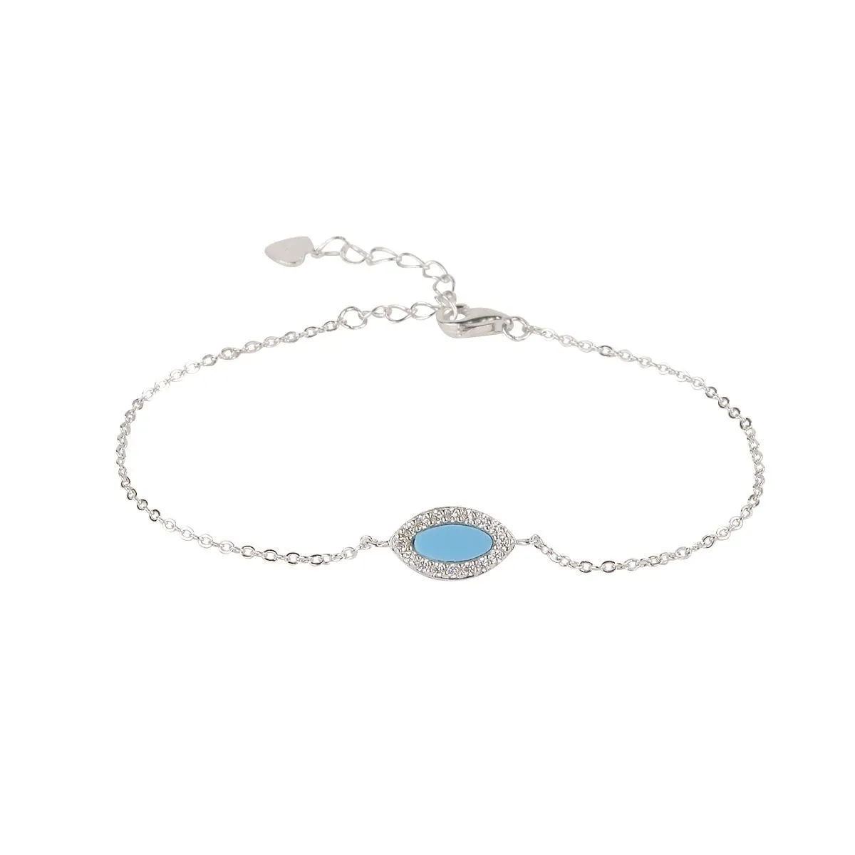 KALANI TURQUOISE EVIL EYE SILVER BRACELET