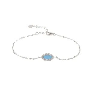 KALANI TURQUOISE EVIL EYE SILVER BRACELET