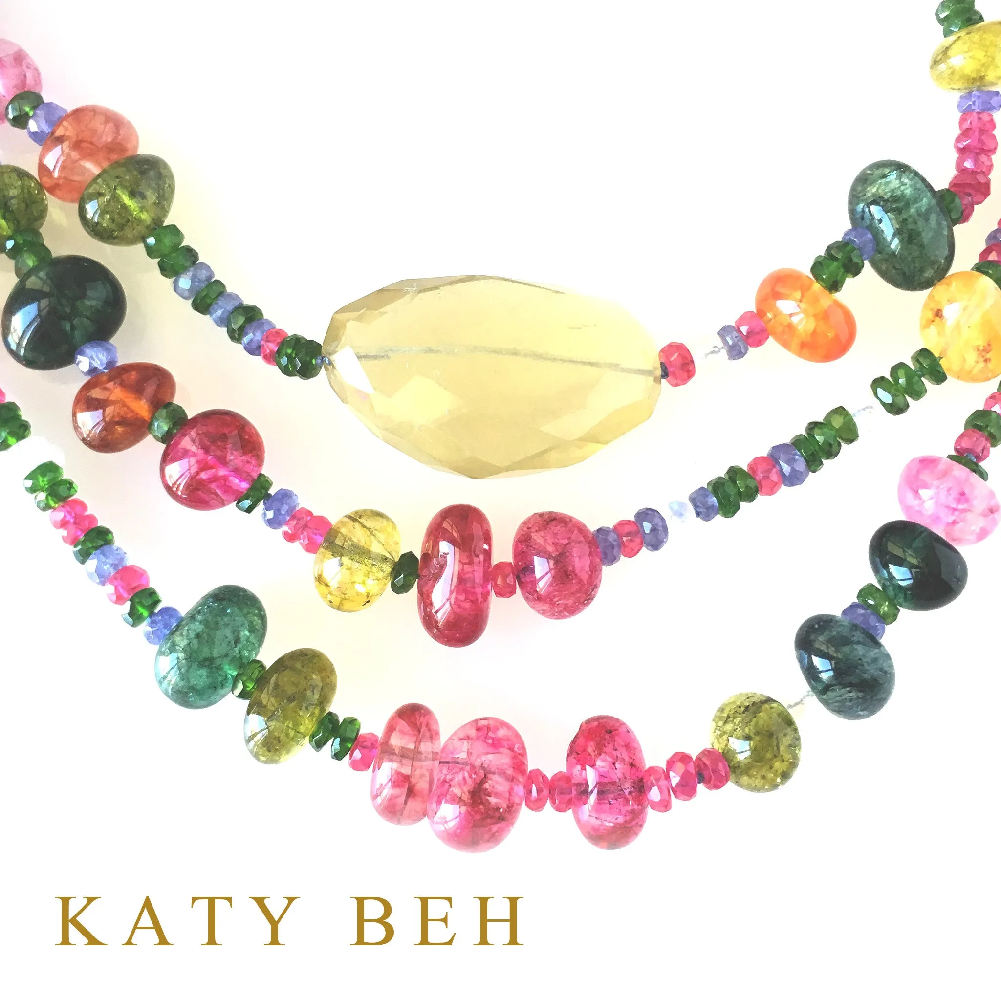Kensi Ruby, Tanzanite and Chrome Diopside Necklace