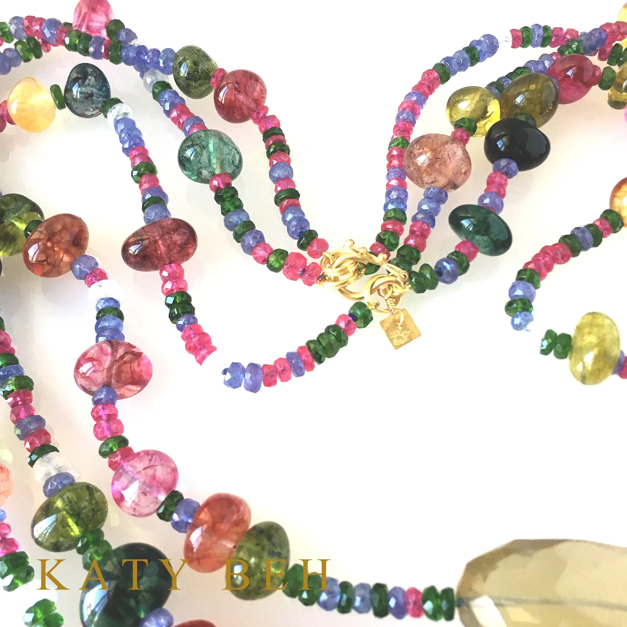 Kensi Ruby, Tanzanite and Chrome Diopside Necklace