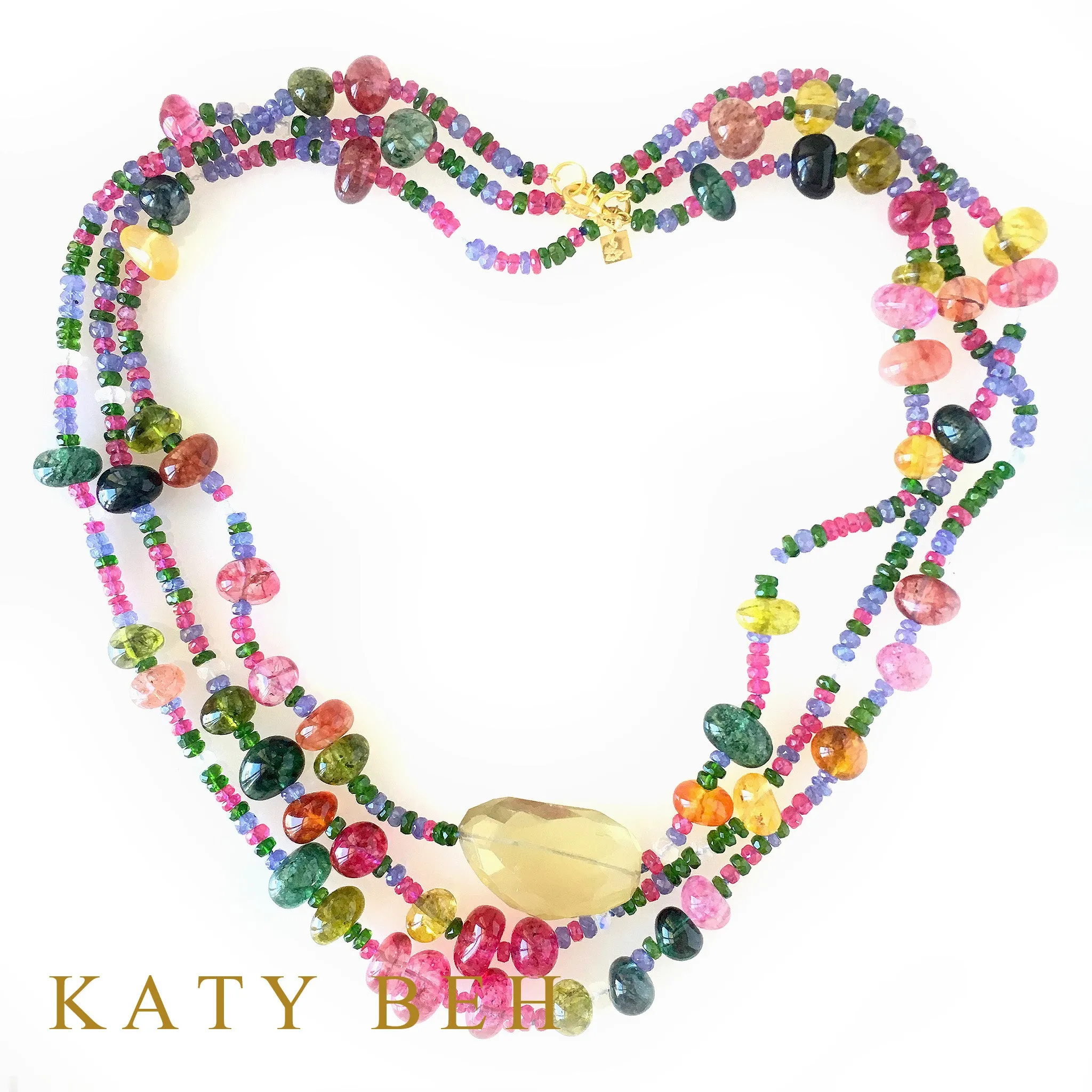 Kensi Ruby, Tanzanite and Chrome Diopside Necklace