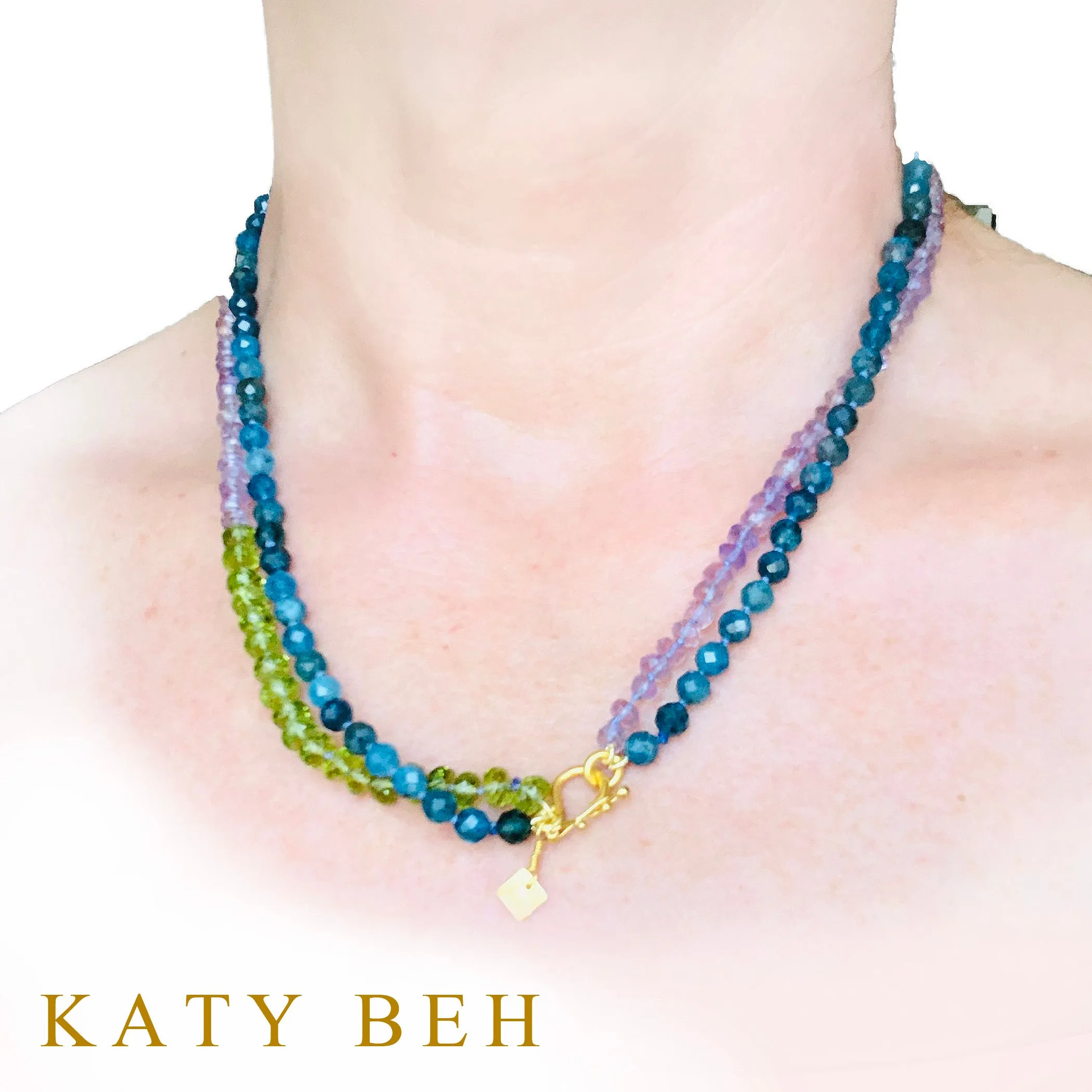Lucy Apatite, Amethyst and Peridot Necklace