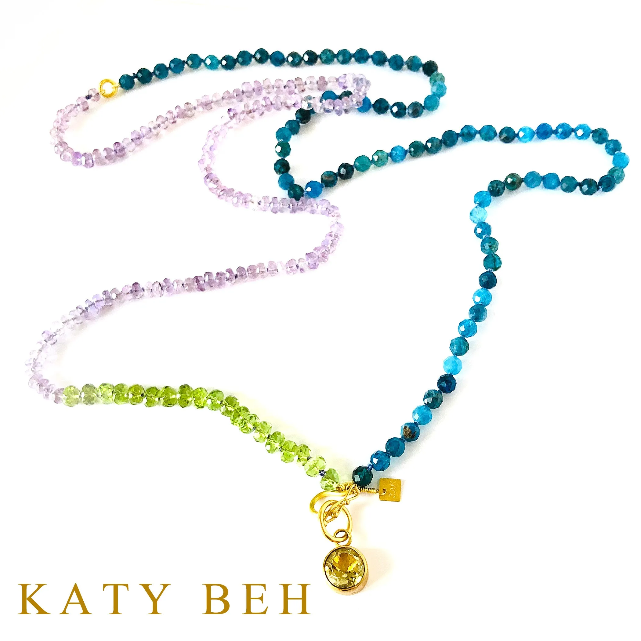 Lucy Apatite, Amethyst and Peridot Necklace