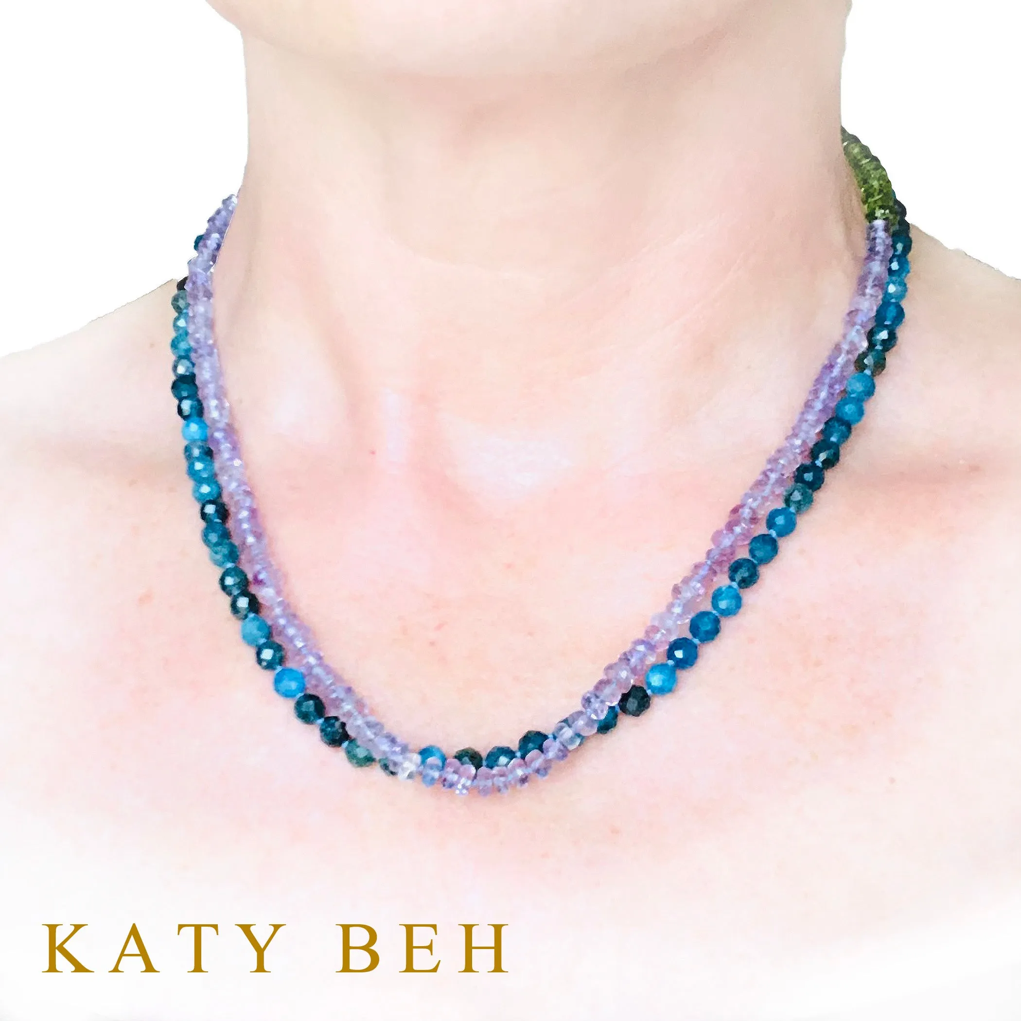 Lucy Apatite, Amethyst and Peridot Necklace