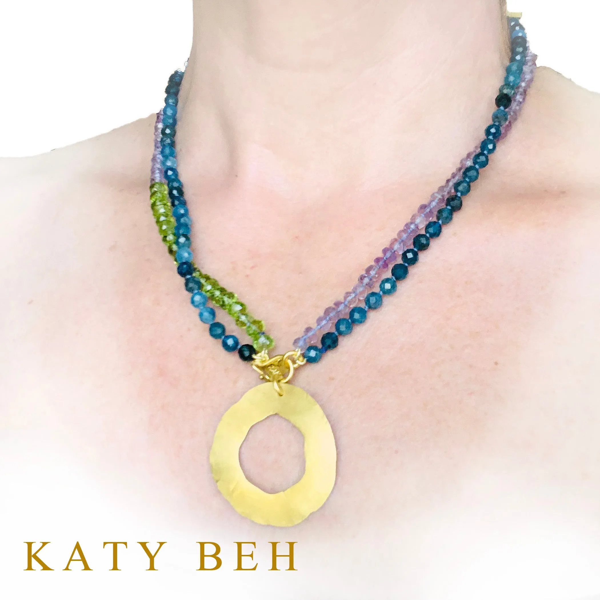 Lucy Apatite, Amethyst and Peridot Necklace
