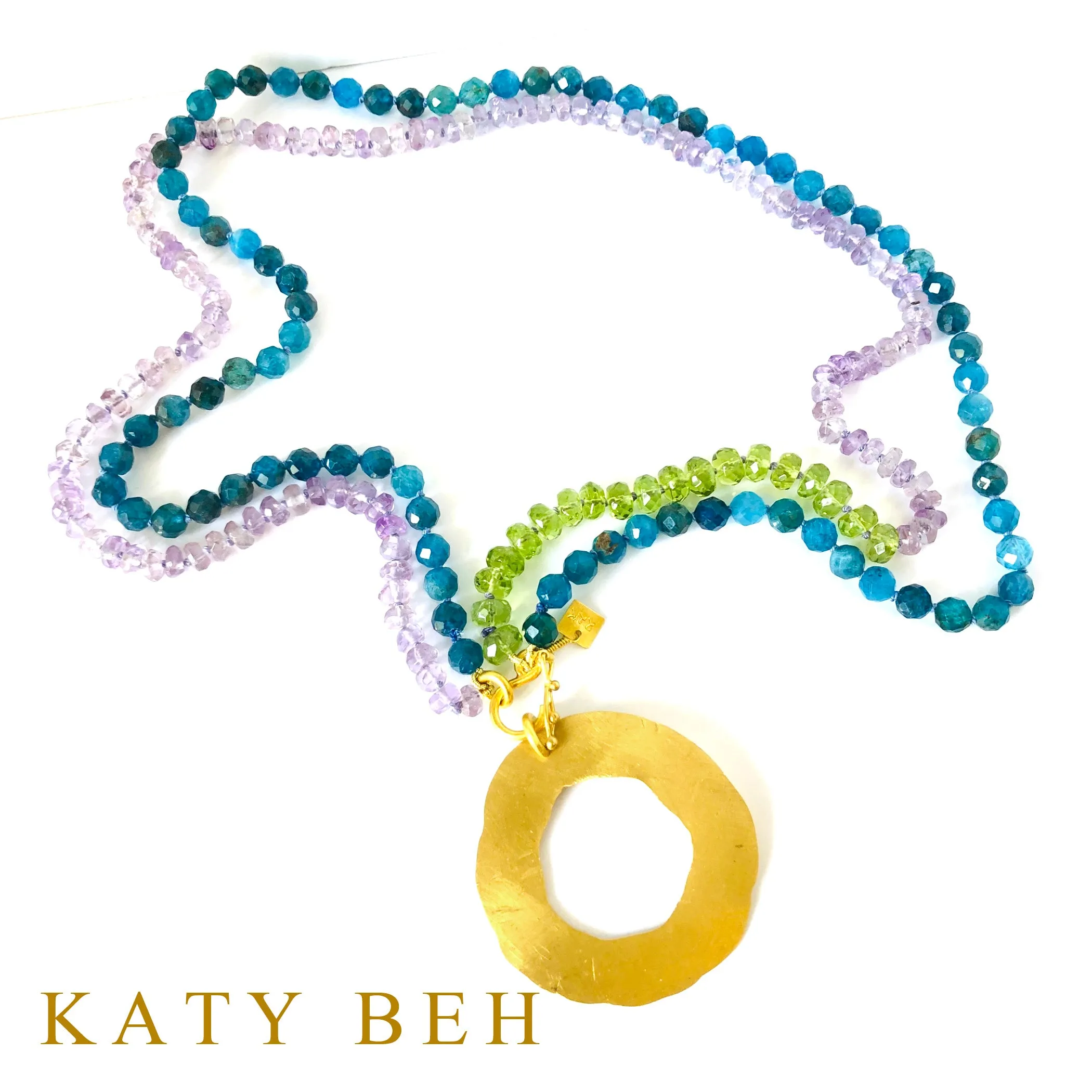 Lucy Apatite, Amethyst and Peridot Necklace