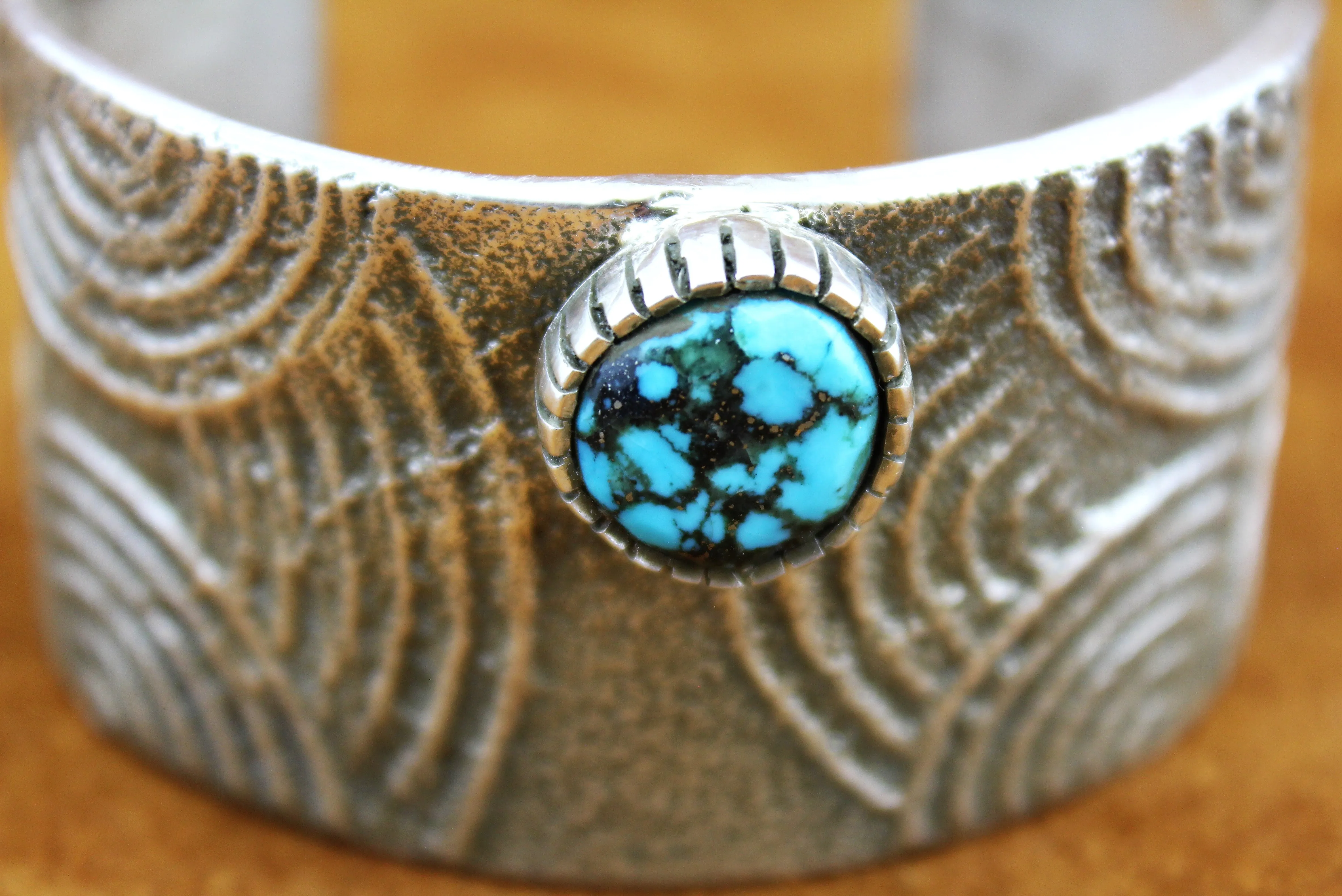 Merlin James Tufa Cast Sterling Turquoise Bracelet