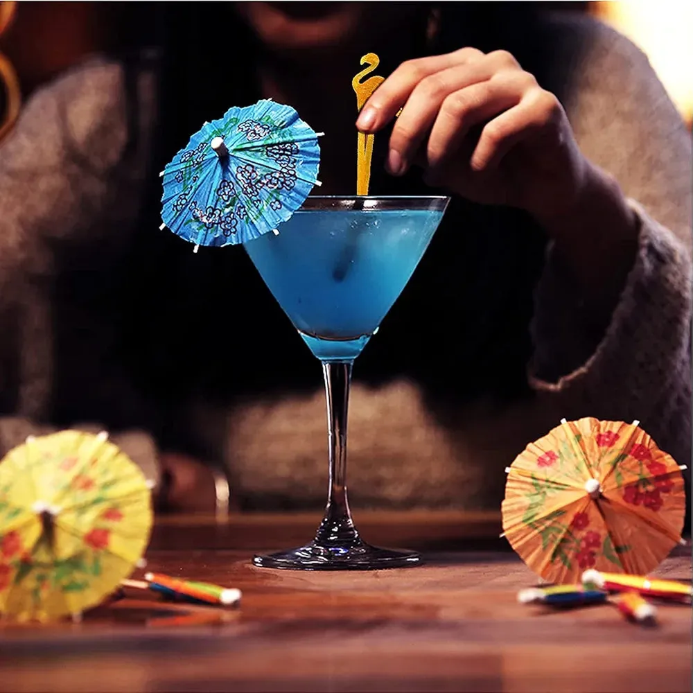 Mini Paper Umbrella Cocktail Umbrellas (Set of 12 Pieces)