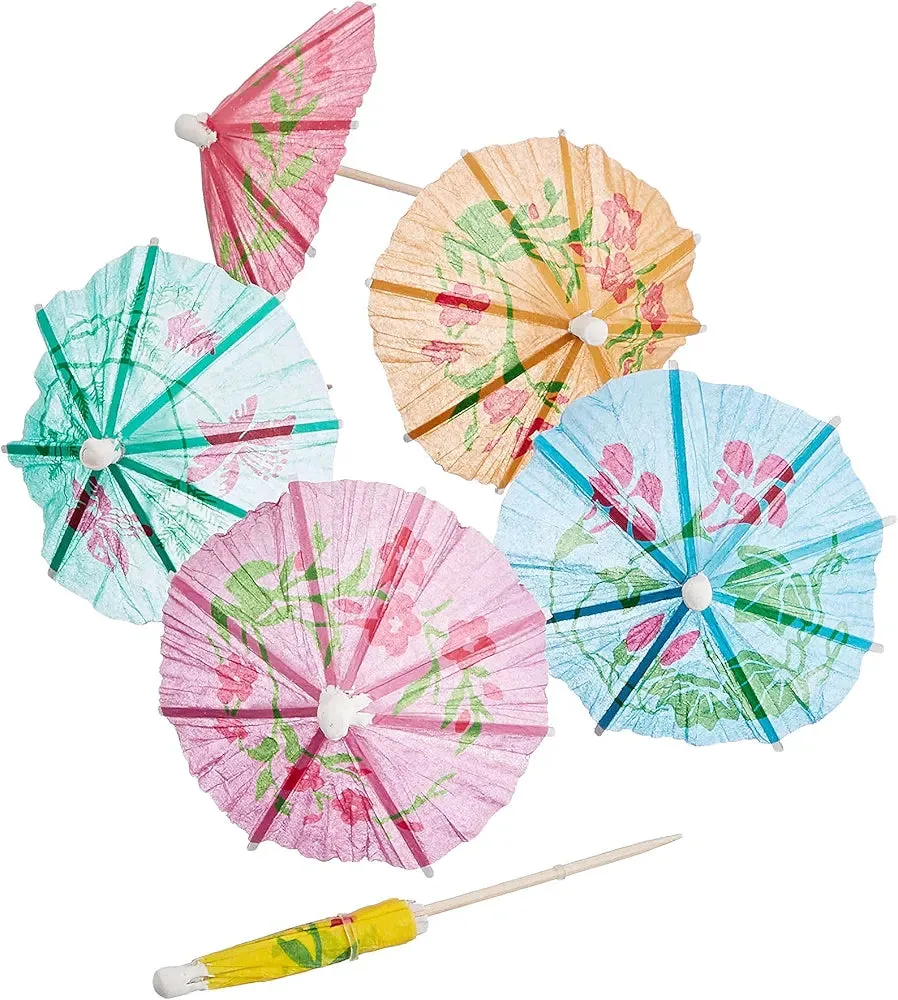 Mini Paper Umbrella Cocktail Umbrellas (Set of 12 Pieces)