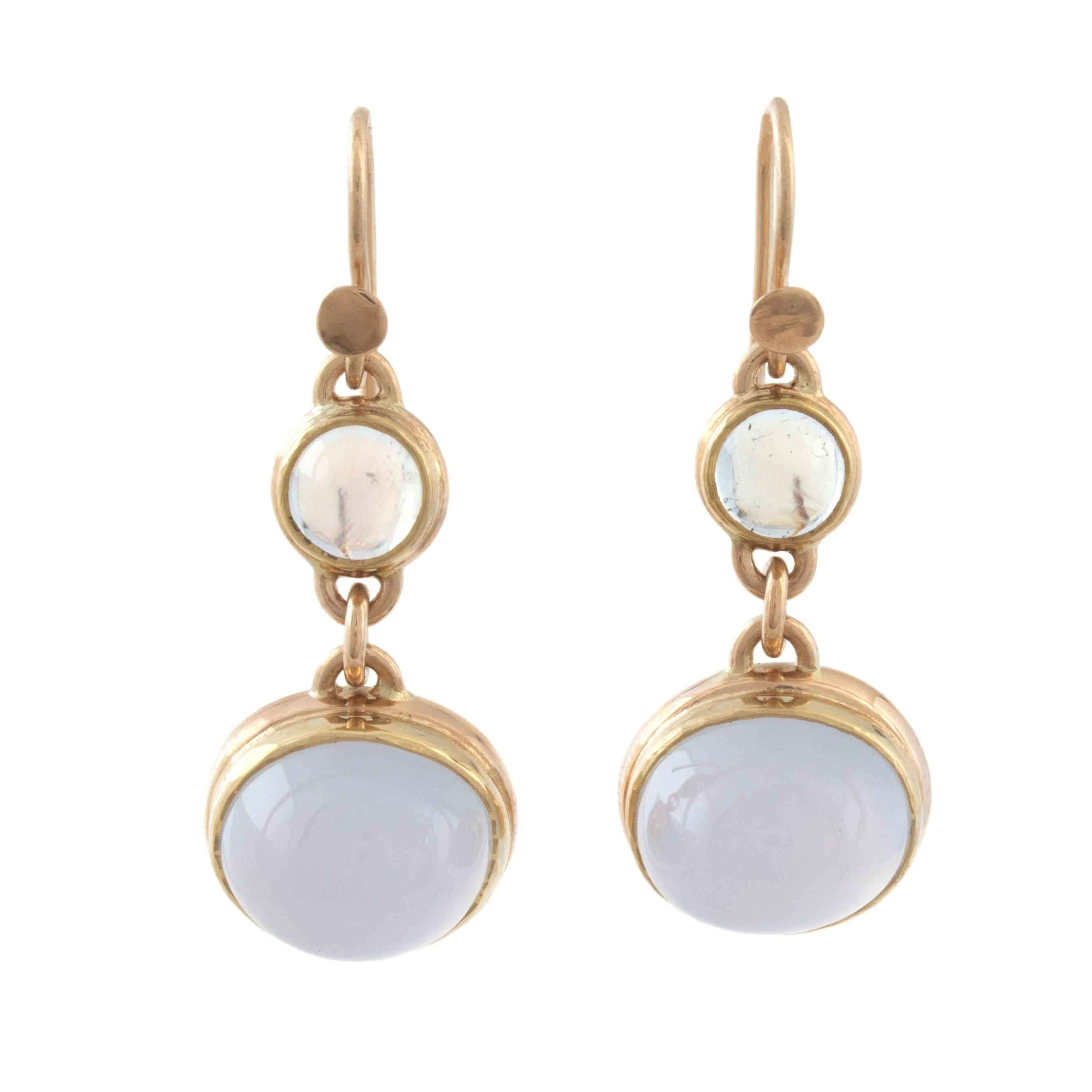 Moonstone & Blue Chalcedony Earrings