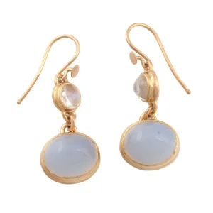 Moonstone & Blue Chalcedony Earrings