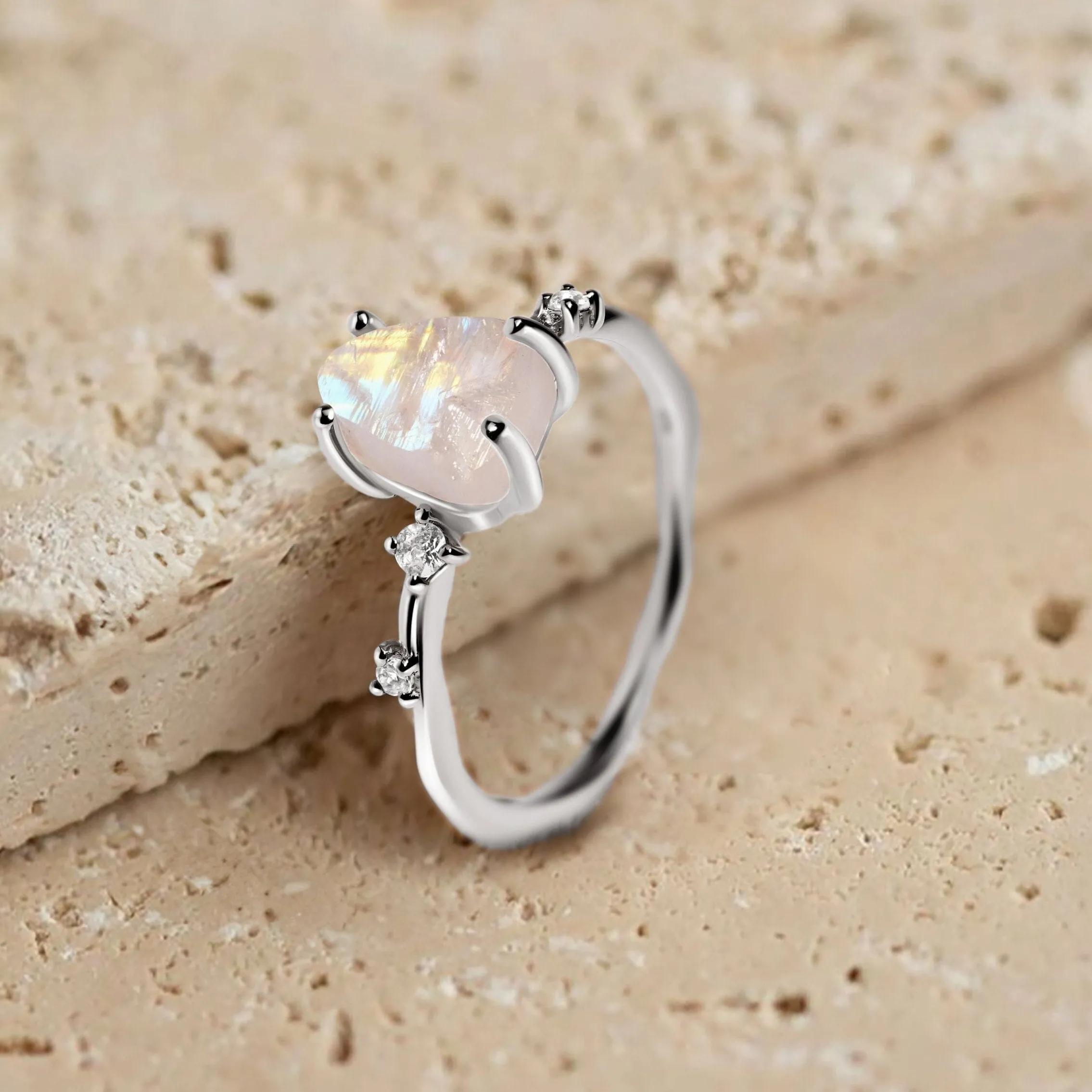 Moonstone Diamond Ring - Flow Sublime